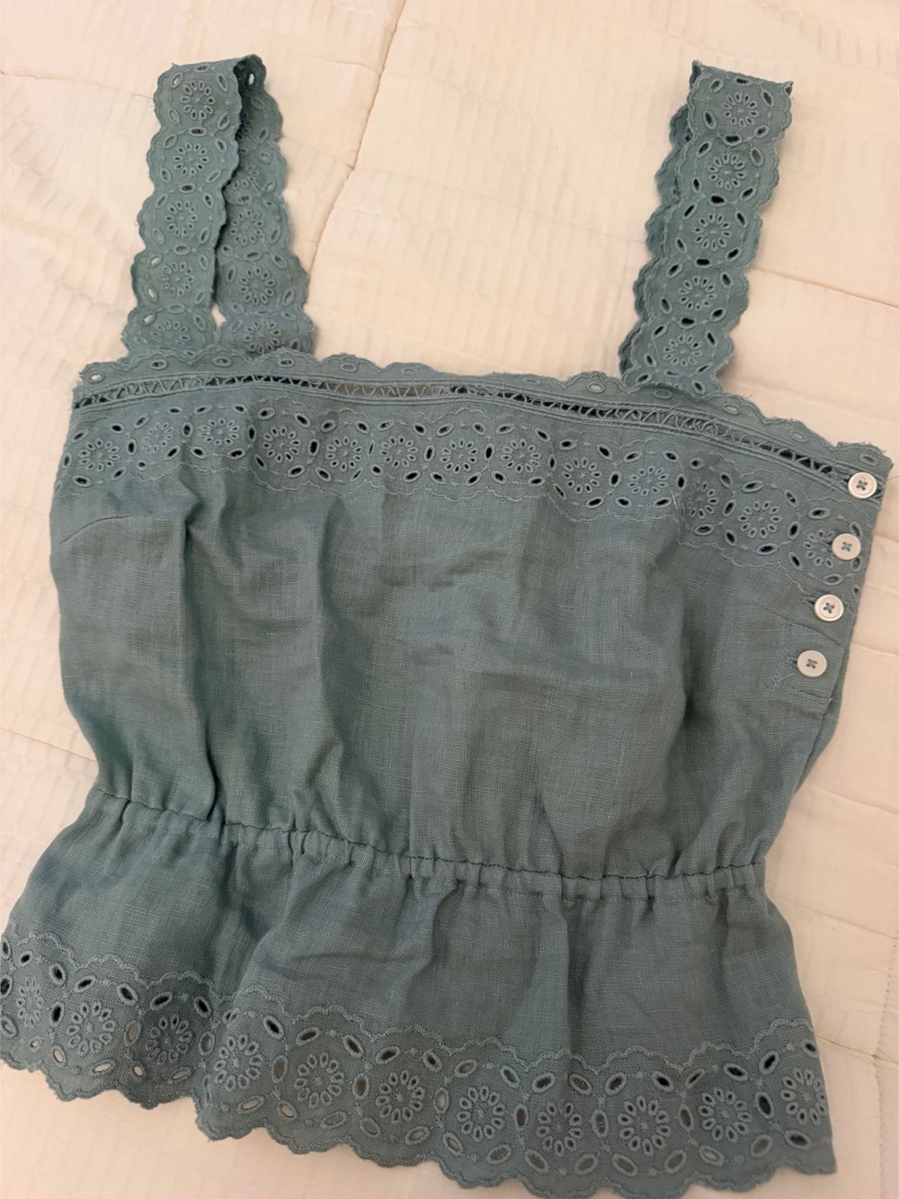 Little Moon Eyelet Camisole in Goddess Sage 2XS NWT